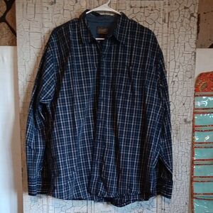 Men's Blue Plaid Shirt